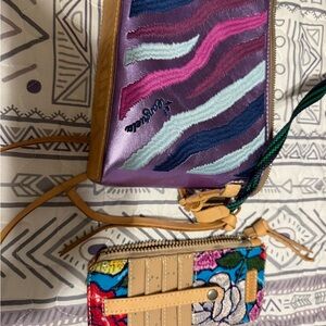 Consuela Purple and Pink Embroidered Clutch
